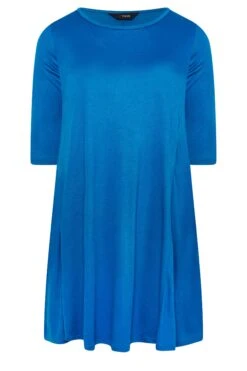 YOURS - Robe Bleue Roi Fluide Drâpée à Poches -GrandeTendance Boutique cdf9a1c7 1e82 4e 301911 X