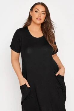 SUSTAINABLE ORGANIC - Robe Noire Drâpée à Poches -GrandeTendance Boutique ce573323 e615 44 136697 D
