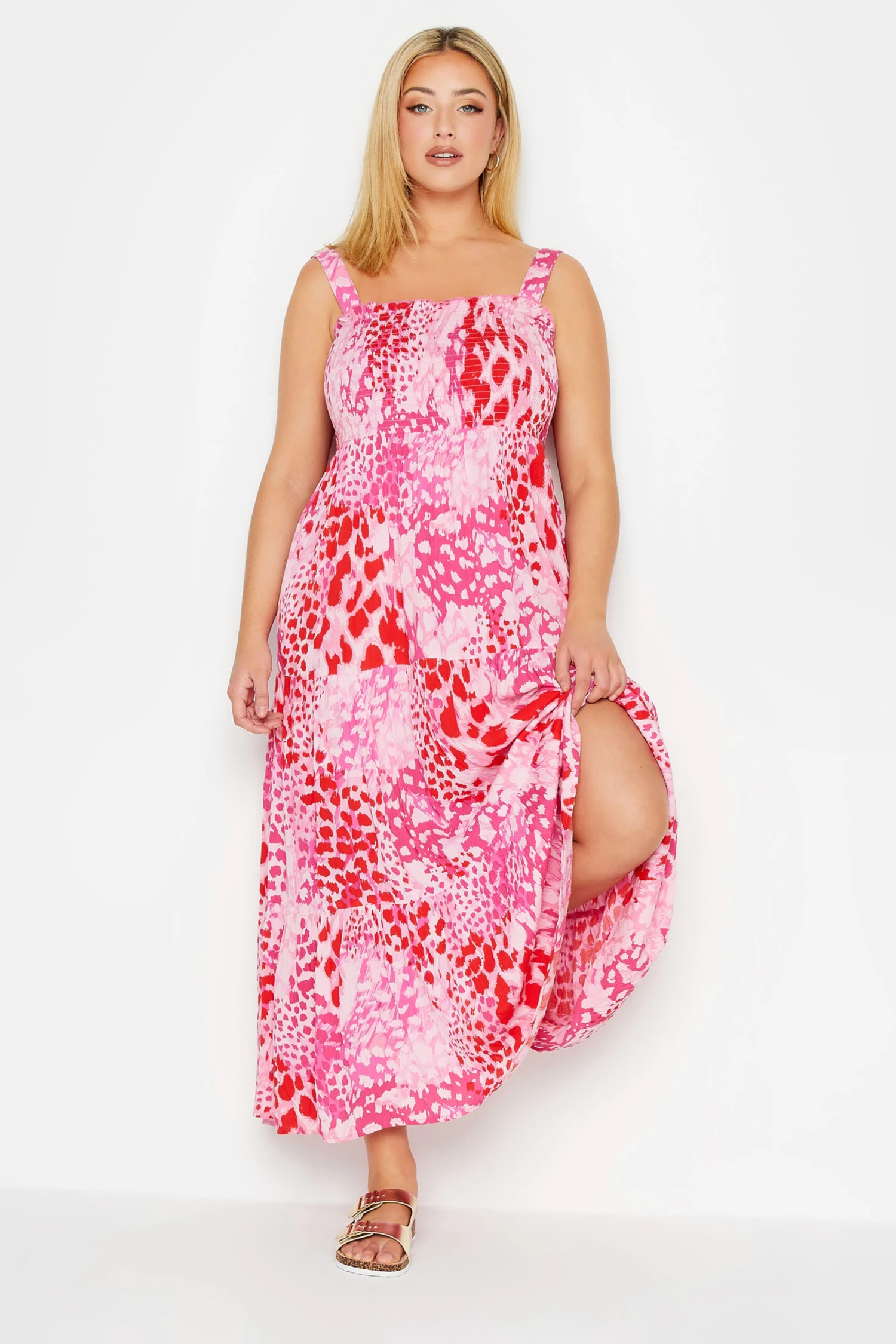 YOURS - Robe D'été Maxi Rose & Rouge Imprimé Animal 4 YOURS - Robe D'été Maxi Rose & Rouge Imprimé Animal – Image 2