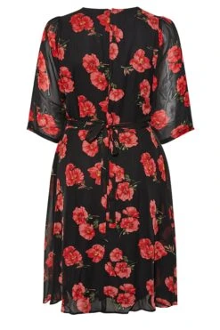YOURS LONDON - Robe Noire Midi Imprimé Coquelicots -GrandeTendance Boutique d1fbda81 c80e 45 161611 Y