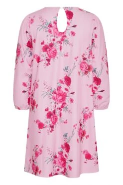 YOURS LONDON - Robe Rose Coupe Droite En Floral -GrandeTendance Boutique d270f05a 3ded 40 161475 Y