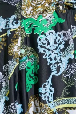 Robe De Bain Noire Imprimé Foulard Volantée -GrandeTendance Boutique d5c2f4ee d55c 48 150259 Z