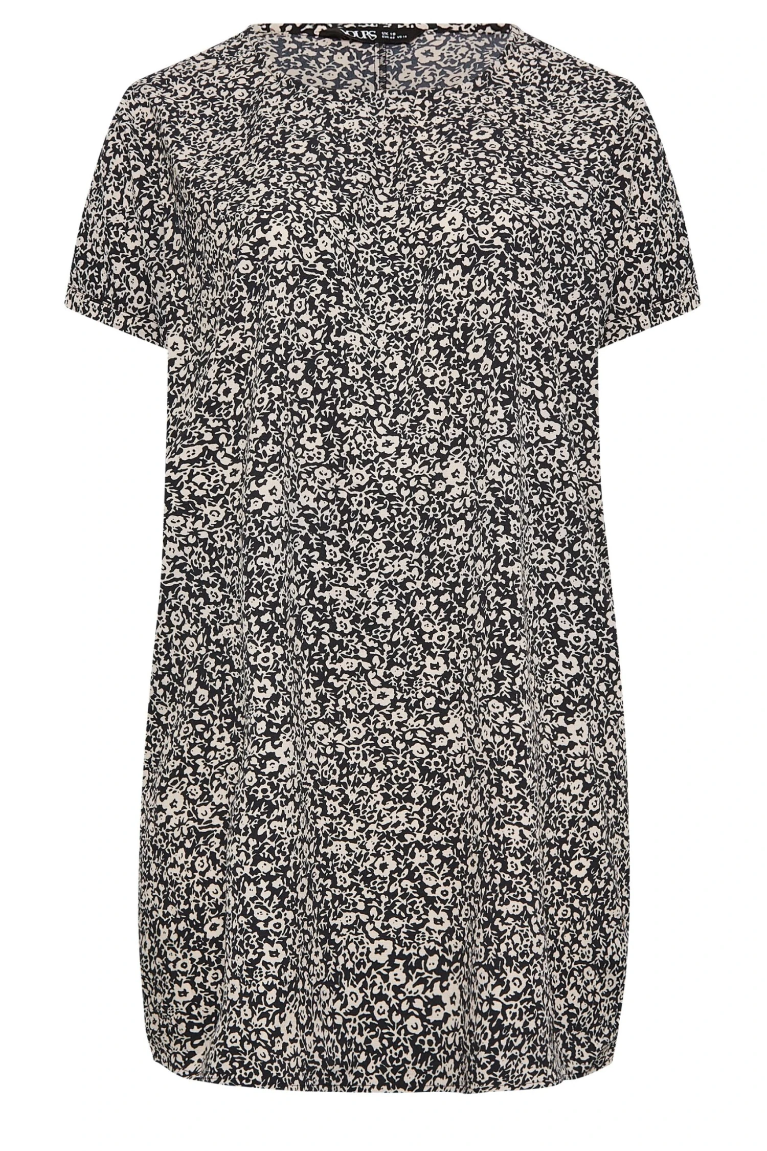 YOURS - Robe Noire & Blanche Floral Coupe Droite 8 YOURS - Robe Noire & Blanche Floral Coupe Droite – Image 6