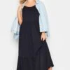 YOURS - Robe Bleue Marine Volantée Fines Bretelles Maxi En Jersey -GrandeTendance Boutique d75fe8b7 dc8a 44 137359 A