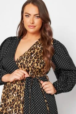 LIMITED COLLECTION - Robe Cache-Coeur Noire Contrastée Léopard & Pois 12 LIMITED COLLECTION - Robe Cache-Coeur Noire Contrastée Léopard & Pois -GrandeTendance Boutique d7cc94b3 2413 48 214899 D