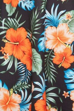 YOURS LONDON - Robe Noire Fleurs Tropical Orange -GrandeTendance Boutique d868a59e 36cd 48 162198 Z