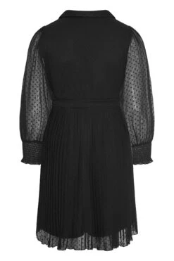 YOURS LONDON - Robe Noire Plissée Manches à Pois -GrandeTendance Boutique d8878192 ad2b 41 157636 BK