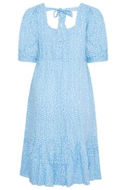 LIMITED COLLECTION - Robe Bleue Ciel Petites Fleurs Midaxi -GrandeTendance Boutique d963c2e5 f8ea 44 214393 Y