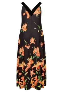 YOURS LONDON - Robe Maxi Noire Floral Orange -GrandeTendance Boutique da1b44c0 73d8 4e 162184 Y