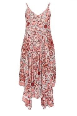 YOURS - Robe Rouge & Blanche Paisley Ourlet Roulanté -GrandeTendance Boutique daedab51 0396 47 137347 X