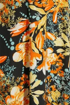 Robe Noire & Orange Maxi Multi-Floral -GrandeTendance Boutique db231d4e 5c5f 44 300810 Z
