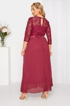 YOURS LONDON - Robe Bordeaux Dentelle Demoiselle D'Honneur -GrandeTendance Boutique dbd1b434 3ce4 49 161009 C