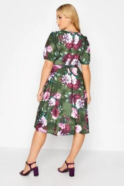 YOURS LONDON - Robe Midaxi Verte Floral & Animal Volanté -GrandeTendance Boutique dbdd09bc eefc 43 161790 C