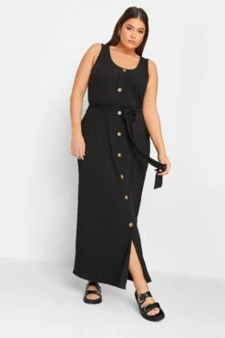 YOURS - Robe Noire Boutonnée Maxi En Jersey