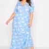 Robe Maxi Bleue Ciel Tâchetée Col V -GrandeTendance Boutique dc5967ff f657 48 137202 A