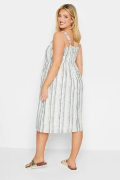 YOURS - Robe D'Été Blanche à Rayures Boutonnée -GrandeTendance Boutique dc8449cf 0675 4c 137356 C