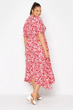 LIMITED COLLECTION - Robe Rouge Floral Ourlet Roulanté Cache-Coeur -GrandeTendance Boutique df83ff68 b942 49 214395 C