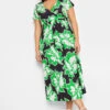 YOURS - Robe Midaxi Noire & Verte Floral En Cache-Coeur -GrandeTendance Boutique df96e7c9 10a3 4b 302155 A