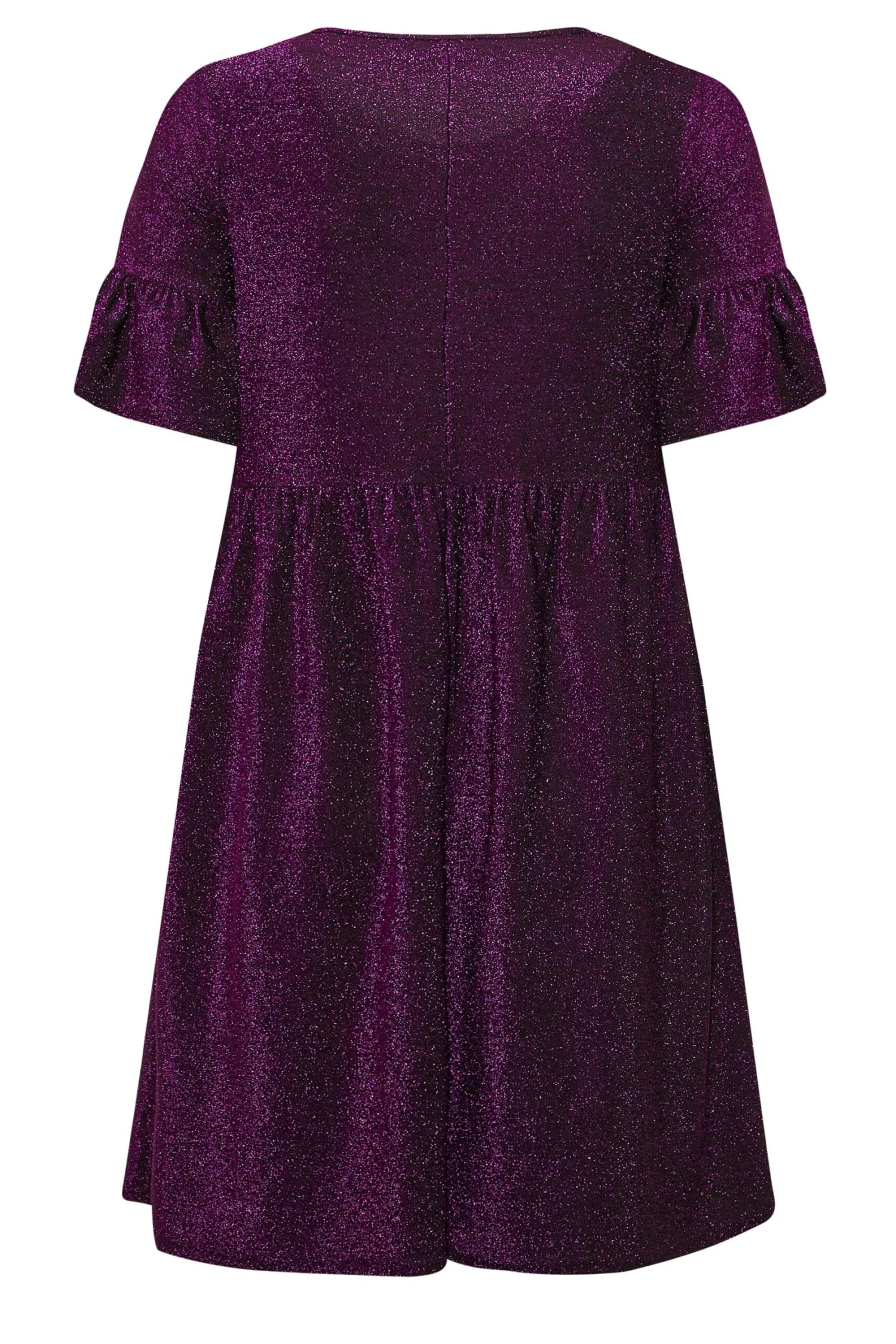 Robe Violette Smocké Manches Courtes Volantées 10 Robe Violette Smocké Manches Courtes Volantées – Image 8