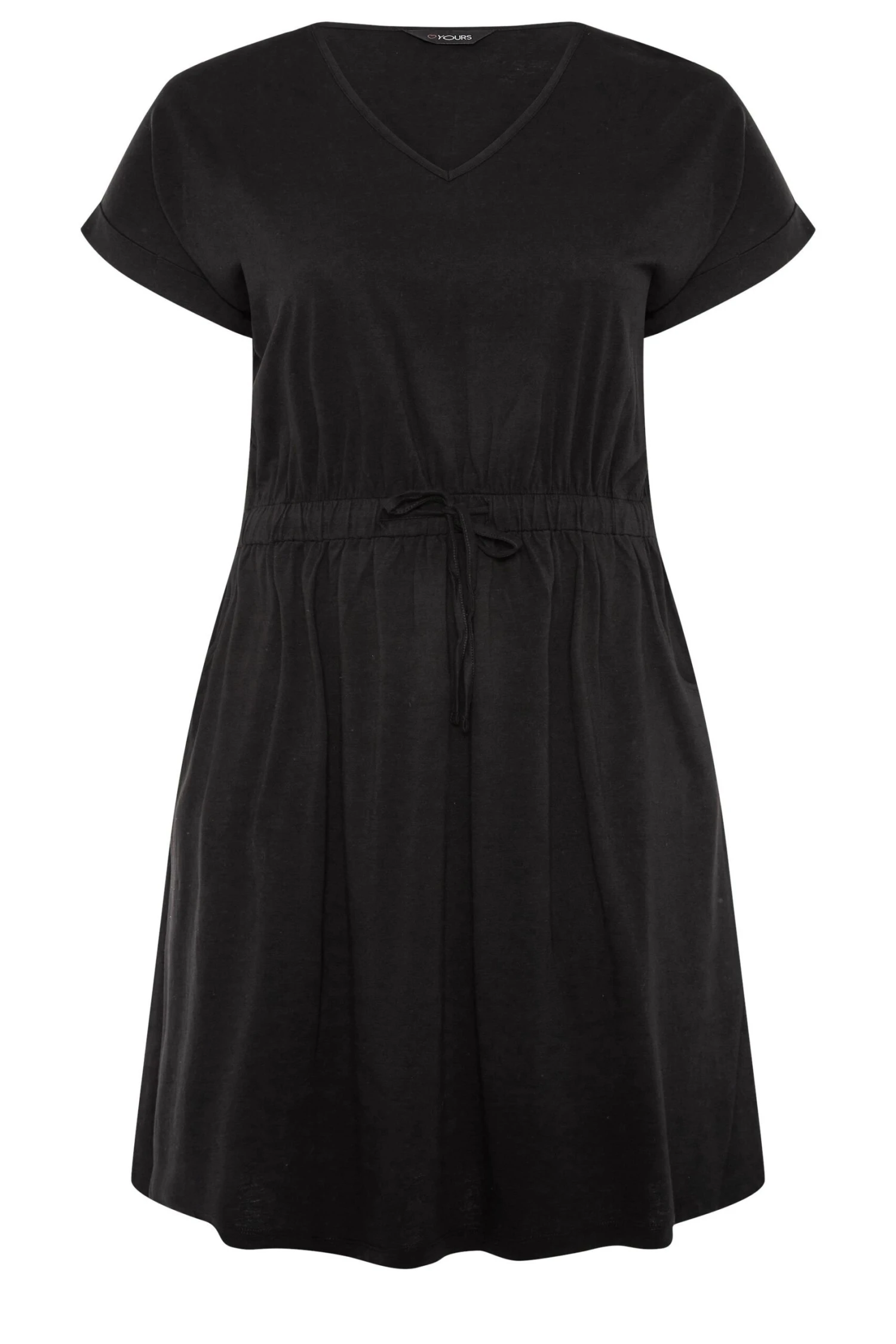 Robe T-Shirt Noire Manches Courtes à Poches 9 Robe T-Shirt Noire Manches Courtes à Poches – Image 7