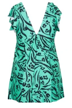 YOURS - Robe De Bain En Bleu Turquoise Volanté Animal -GrandeTendance Boutique e0740135 db65 40 150301 Y
