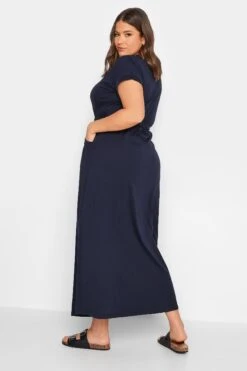YOURS - Robe Bleue Marine Maxi Manches Courtes -GrandeTendance Boutique e13a98ca 9bad 43 137310 C