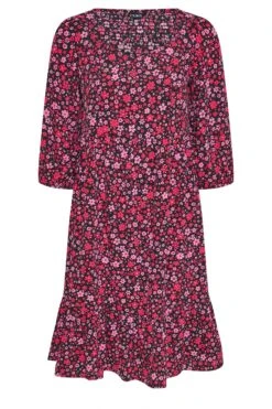 Robe Rose Midi Floral Cache-Coeur Manches Bouffantes 14 Robe Rose Midi Floral Cache-Coeur Manches Bouffantes -GrandeTendance Boutique e14ef430 86e8 48 137212 X