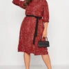 YOURS LONDON - Robe Rouge Imprimé Animal Avec Ceinture -GrandeTendance Boutique e25ec5f4 9c06 44 161620 B
