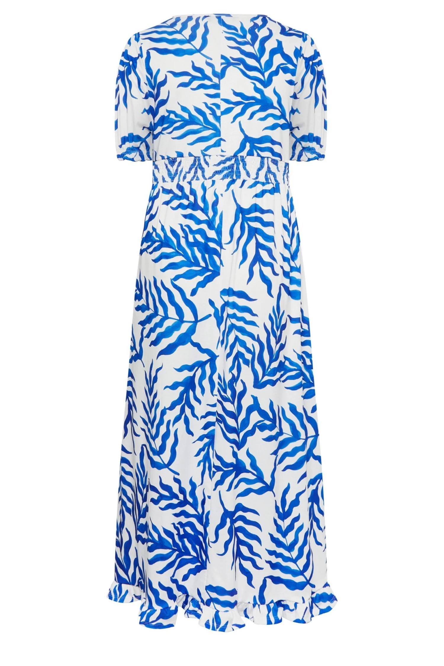 LIMITED COLLECTION - Robe Blanche Floral Bleue Volanté 9 LIMITED COLLECTION - Robe Blanche Floral Bleue Volanté – Image 7