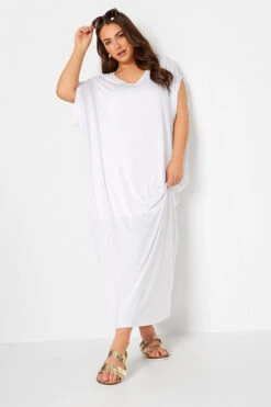 YOURS - Robe Midaxi Blanche Ample Doublée