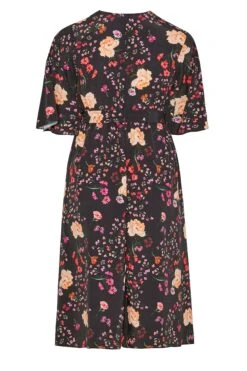 YOURS LONDON - Robe Noire En Floral Style Portefeuille -GrandeTendance Boutique e38a737d 56a5 47 161817 Y