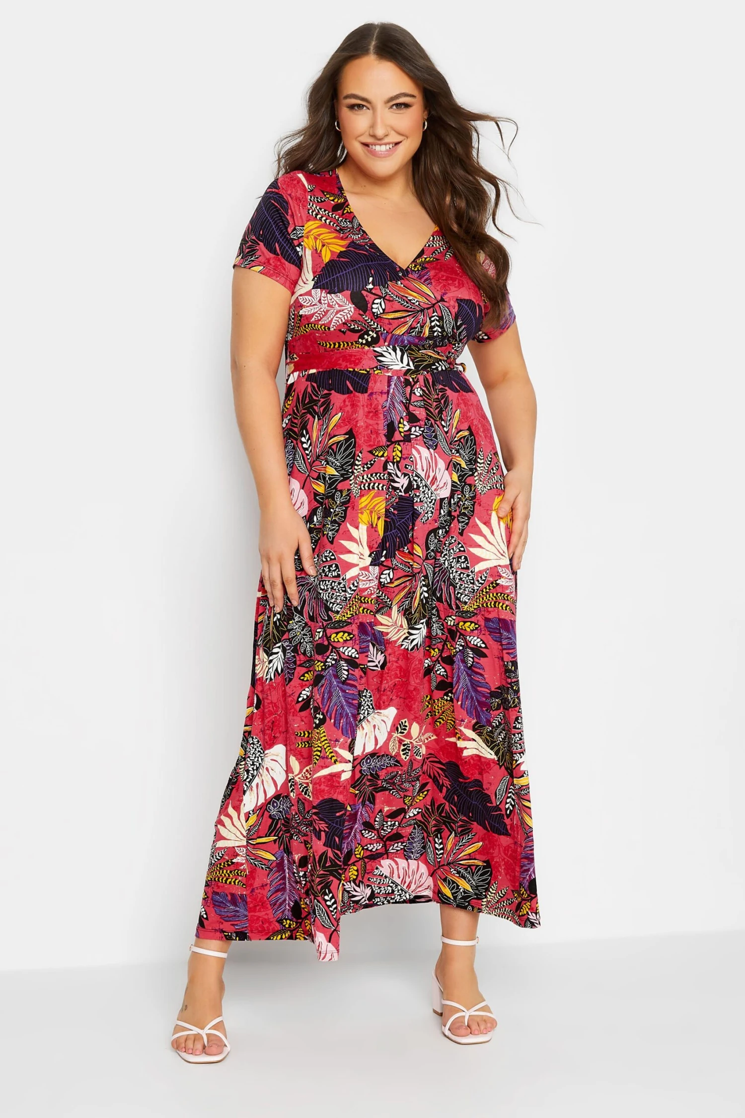 YOURS - Robe Maxi Cache-Coeur Rose Tropicale 3 YOURS - Robe Maxi Cache-Coeur Rose Tropicale