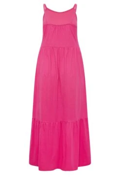 YOURS - Robe Rose Volantée Fines Bretelles Maxi En Jersey -GrandeTendance Boutique e4308b5d 5722 4e 137357 Y