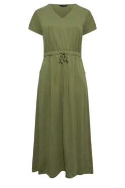YOURS - Robe Verte Kaki Maxi Manches Courtes -GrandeTendance Boutique e4da14d8 ed90 41 137313 X