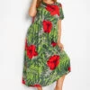 Robe Verte & Rouge Tropical Manches Courtes à Poches -GrandeTendance Boutique e502839e 78dc 4d 300970 A