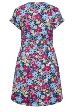YOURS - Robe Bleue Mini Floral Rose Fushia à Poches -GrandeTendance Boutique e62c0c00 60c2 40 137302 Y