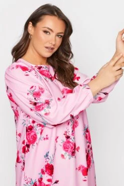YOURS LONDON - Robe Rose Coupe Droite En Floral -GrandeTendance Boutique e6422946 de0e 46 161475 D