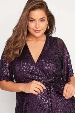 YOURS LONDON - Robe Violette Cache-Coeur Sequins Manches Courtes 12 YOURS LONDON - Robe Violette Cache-Coeur Sequins Manches Courtes -GrandeTendance Boutique e6dcf08b dcfc 45 161393 D