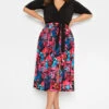 YOURS LONDON - Robe Noire & Rose Tropical Cache-Coeur -GrandeTendance Boutique e712a94a 3713 46 162220 A