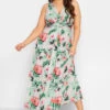 YOURS LONDON - Robe Verte Floral Maxi à Noeud -GrandeTendance Boutique e848aeab e345 49 162141 A