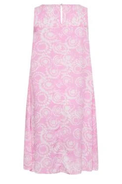 YOURS - Robe Rose Clair Volanté Coupe Droite Tie & Dye -GrandeTendance Boutique e9456700 4bf8 41 137447 Y