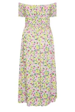 YOURS - Robe Plissée Maxi Jaune & Rose En Floral -GrandeTendance Boutique e9886273 cee8 49 137342 Y