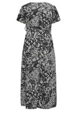 YOURS - Robe Noire Maxi Cache-Coeur Imprimé Paisley -GrandeTendance Boutique ebf8022e 384b 47 302074 Y