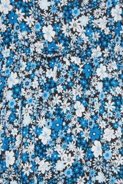 YOURS PETITE - Robe Bleue Floral Midaxi Volantée -GrandeTendance Boutique ec09aca4 5f75 4b 174697 Z