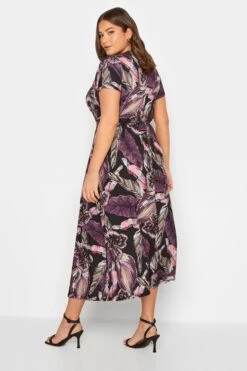 YOURS - Robe Midaxi Noire Cache-Coeur Imprimé Feuilles -GrandeTendance Boutique ec6fe86d 550e 4e 301989 C