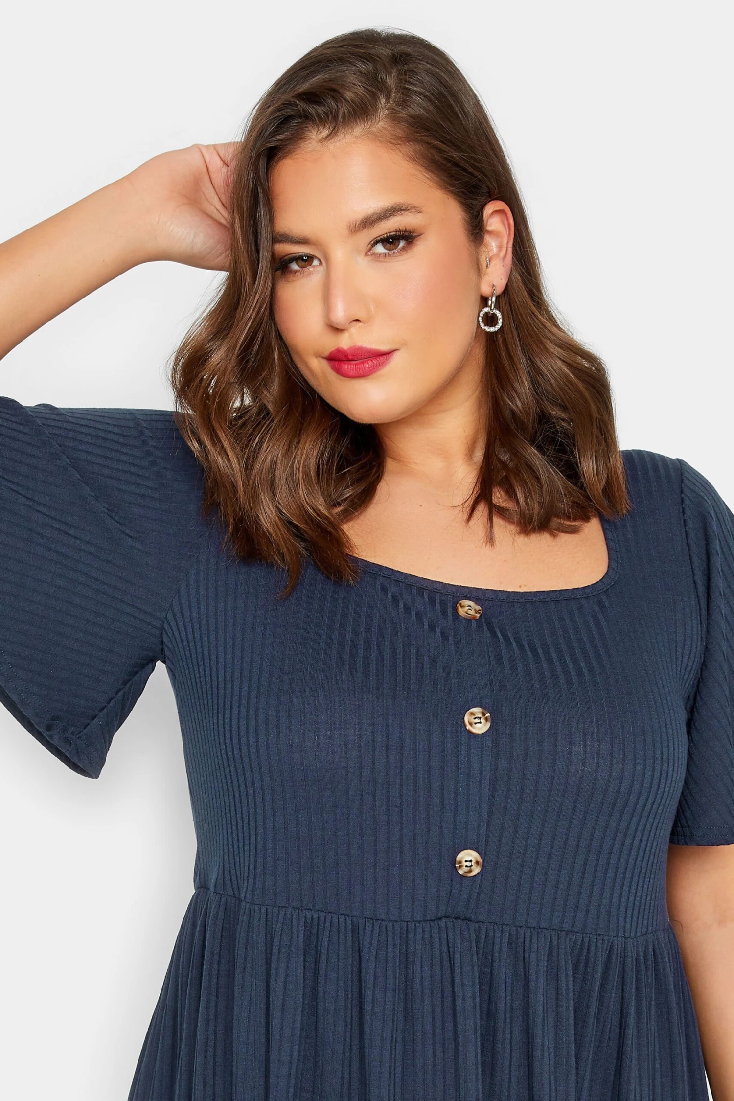 LIMITED COLLECTION - Robe Bleue Marine Midi En Jersey Manches Amples 6 LIMITED COLLECTION - Robe Bleue Marine Midi En Jersey Manches Amples – Image 4