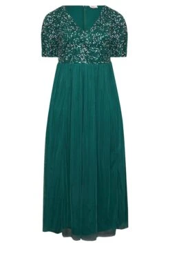 LUXE - Robe Verte Forêt Empiècement Sequin & Tulle -GrandeTendance Boutique ecd83038 de15 41 161988 X