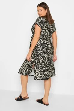 YOURS - Robe-Chemise Noire Imprimé Animal Fentes à L'Ourlet -GrandeTendance Boutique ee38f5af 2fd8 4c 302075 C