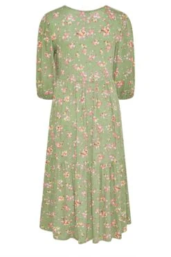BUMP IT UP MATERNITY - Robe Verte Floral Manches Longues Volanté -GrandeTendance Boutique efe89535 6d1e 47 158354 Y