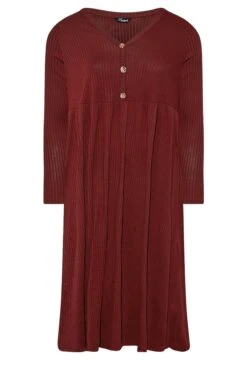 LIMITED COLLECTION - Robe Rouge Vin Midaxi Nervurée -GrandeTendance Boutique f1a89586 d14b 48 215063 X